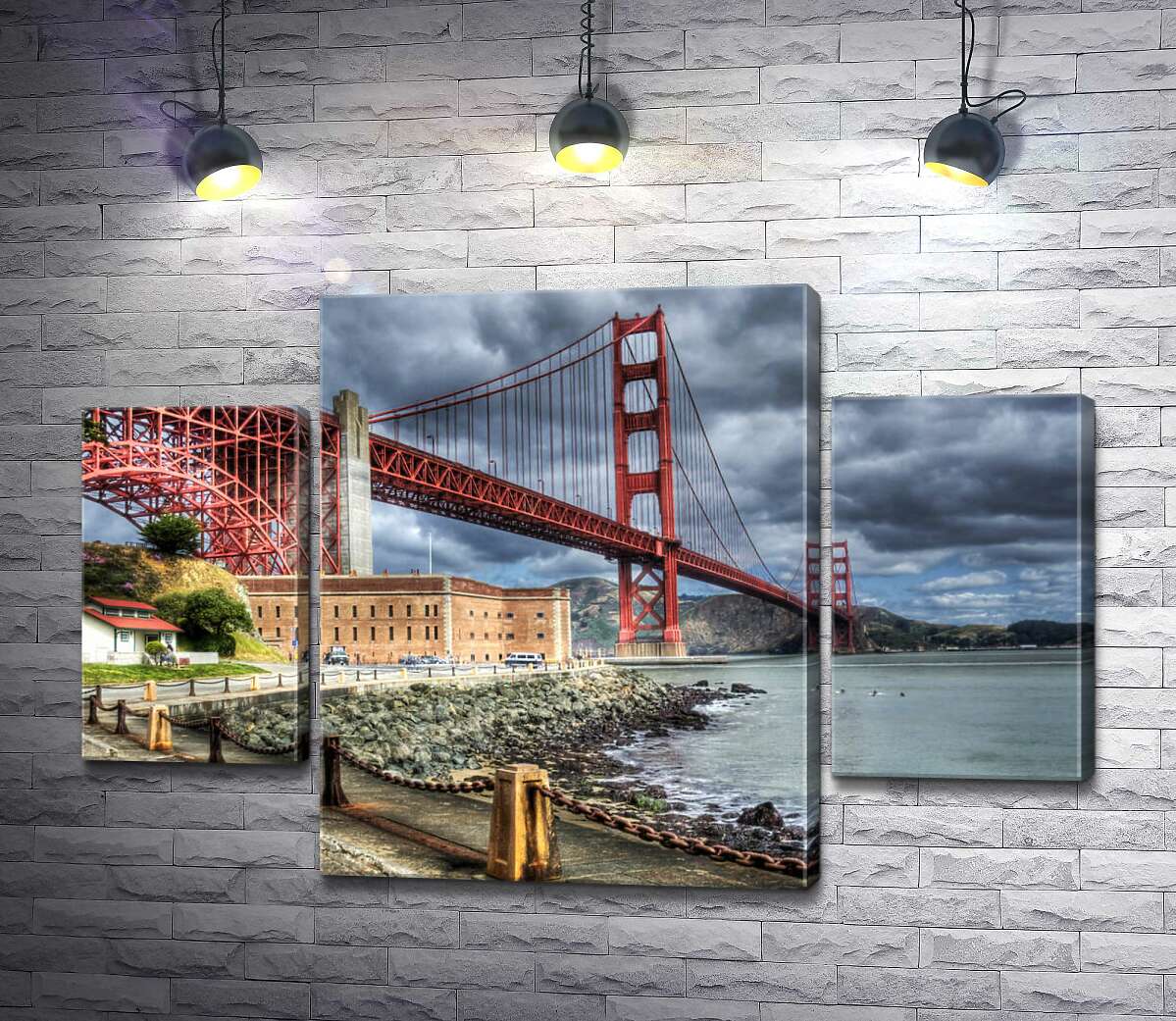 Модульная картина ArtPoster Багровый мост "Золотые ворота" (Golden Gate Bridge) упирается в грозовые тучи 131x88 см Модуль №7
Модульная картина ArtPoster Багровый мост "Золотые ворота" (Golden Gate Bridge) упирается в грозовые тучи 131x88 см Модуль №7