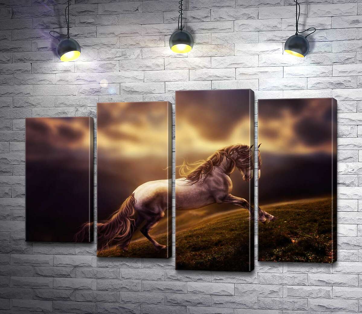 Модульная картина ArtPoster Белая лошадь скачет по изумрудной горной траве 100x69 см Модуль №21
Модульная картина ArtPoster Белая лошадь скачет по изумрудной горной траве 100x69 см Модуль №21