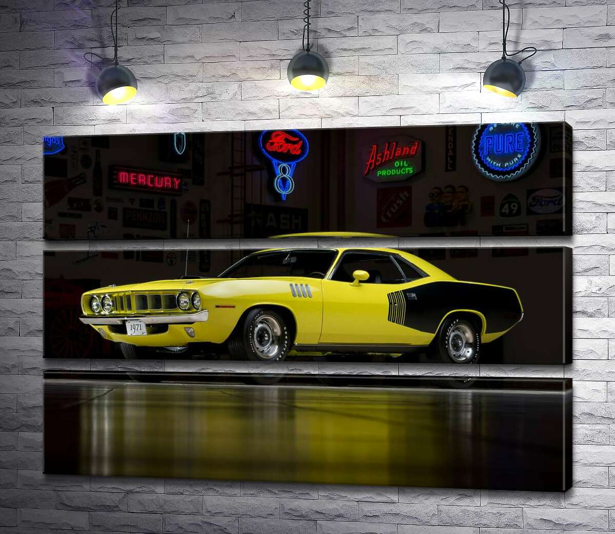 Модульная картина ArtPoster Желтый спортивный автомобиль Plymouth Barracuda, родом из 70-х 130x87 см Модуль №13
Модульная картина ArtPoster Желтый спортивный автомобиль Plymouth Barracuda, родом из 70-х 130x87 см Модуль №13