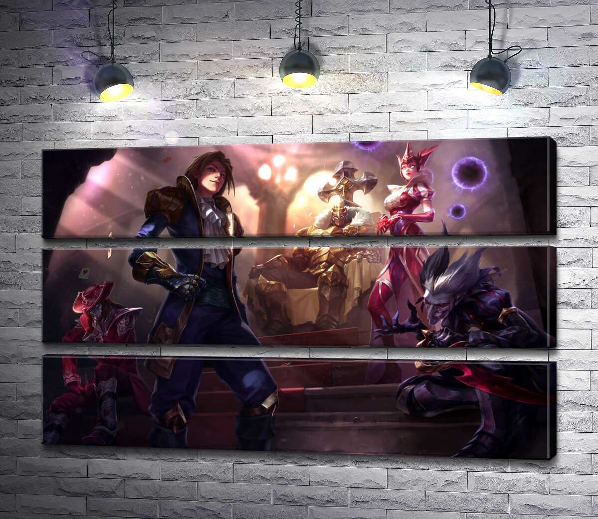 Модульная картина ArtPoster Герои видеоигры League of legends: шут Шако , ведьма Синдра , исследователь Эзреаль , железный призрак Мордекайзер , мастер карт Твистед Фейт (Twisted Fate) 130x78 см Модуль №13
Модульная картина ArtPoster Герои видеоигры League of legends: шут Шако , ведьма Синдра , исследователь Эзреаль , железный призрак Мордекайзер , мастер карт Твистед Фейт (Twisted Fate) 130x78 см Модуль №13