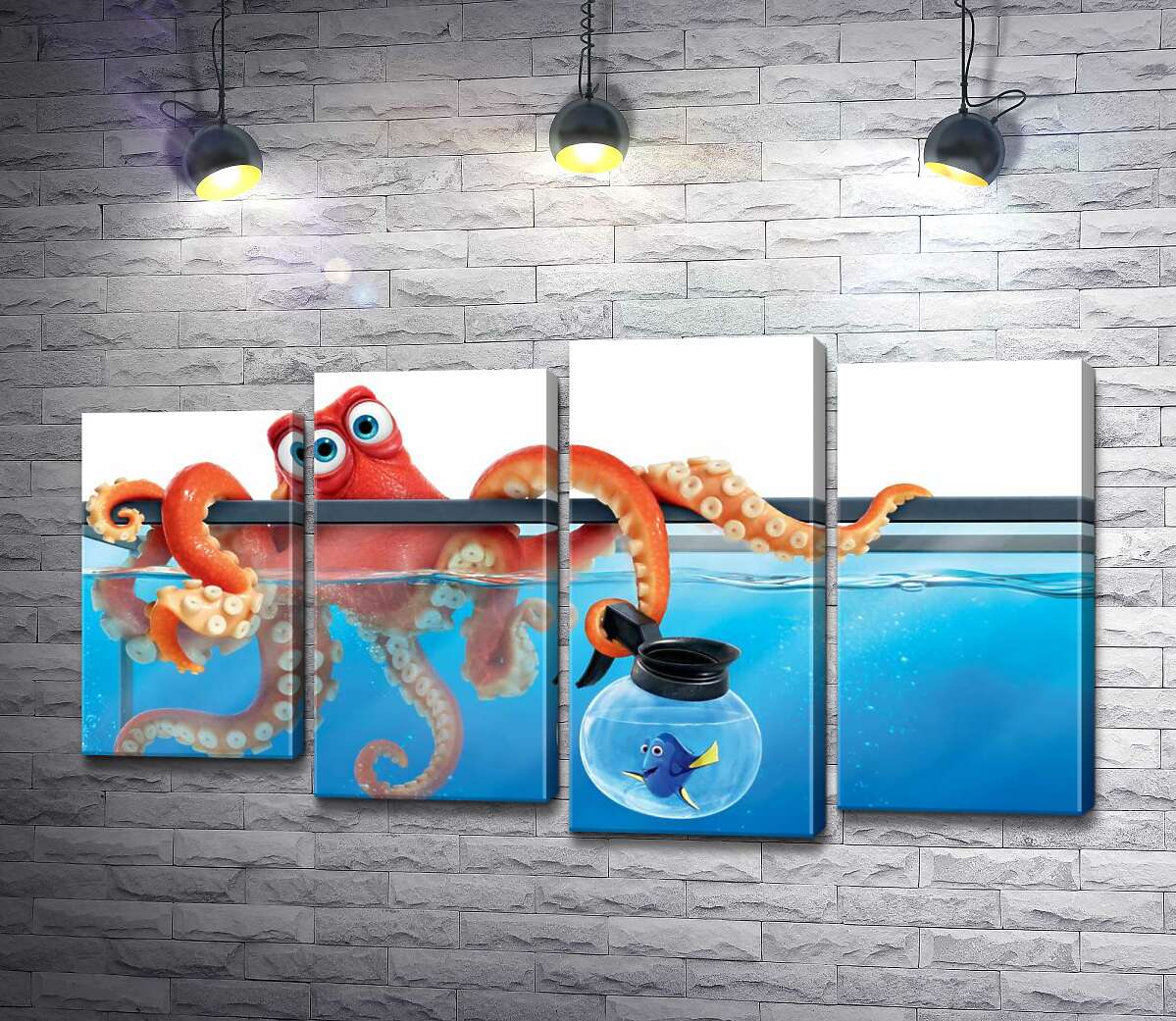 Модульная картина ArtPoster Герои мультфильма "В поисках Дори" (Finding Dory) осьминог Хэнк и рыба Дори в аквариумах 132x75 см Модуль №21
Модульная картина ArtPoster Герои мультфильма "В поисках Дори" (Finding Dory) осьминог Хэнк и рыба Дори в аквариумах 132x75 см Модуль №21
