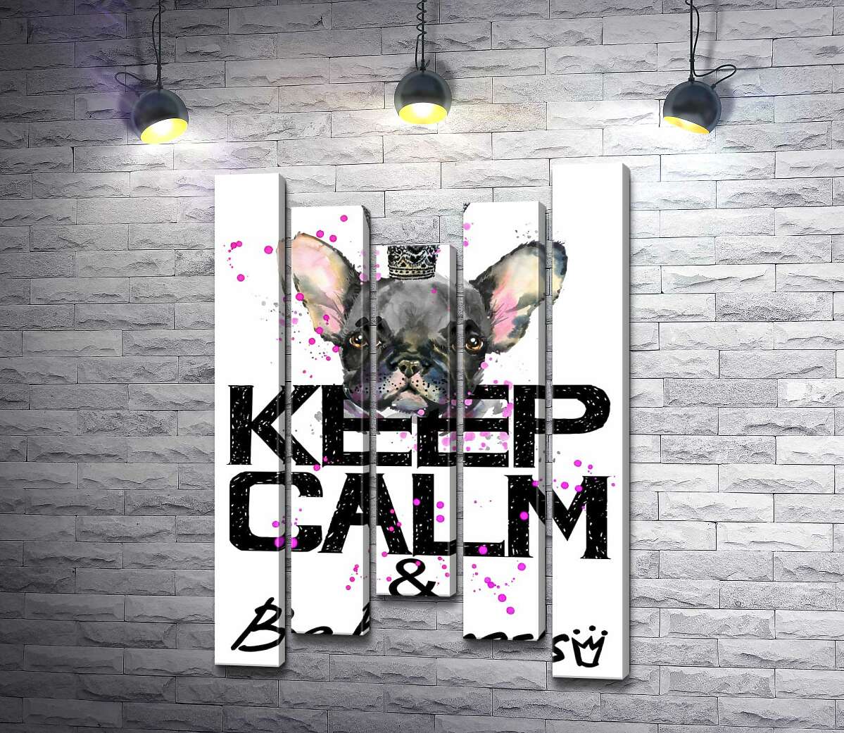 Модульная картина ArtPoster Голова бульдога виднеется над надписью "keep calm and be princess" 100x148 см Модуль №28
Модульная картина ArtPoster Голова бульдога виднеется над надписью "keep calm and be princess" 100x148 см Модуль №28