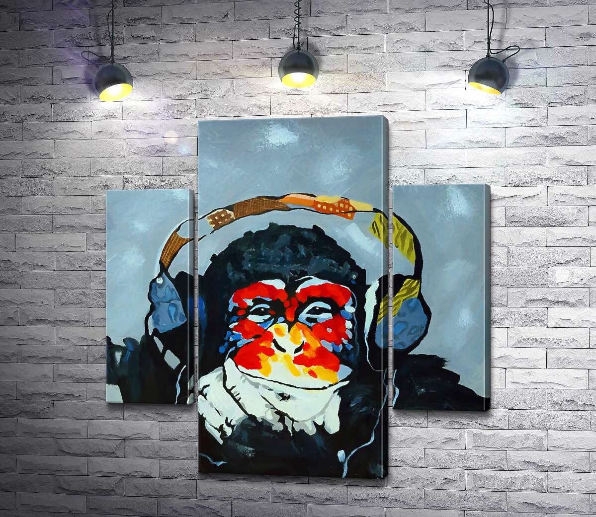 Модульная картина ArtPoster Горилла задумчиво слушает музыку в наушниках 131x135 см Модуль №7
Модульная картина ArtPoster Горилла задумчиво слушает музыку в наушниках 131x135 см Модуль №7
