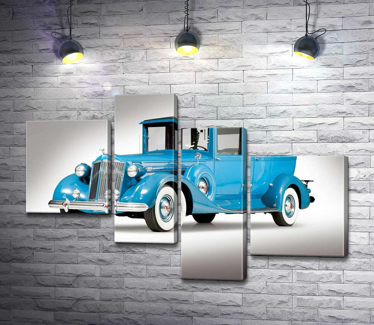 Модульная картина ArtPoster Голубой лимузин 1937 американской компании Packard 130x87 см Модуль №20
Модульная картина ArtPoster Голубой лимузин 1937 американской компании Packard 130x87 см Модуль №20