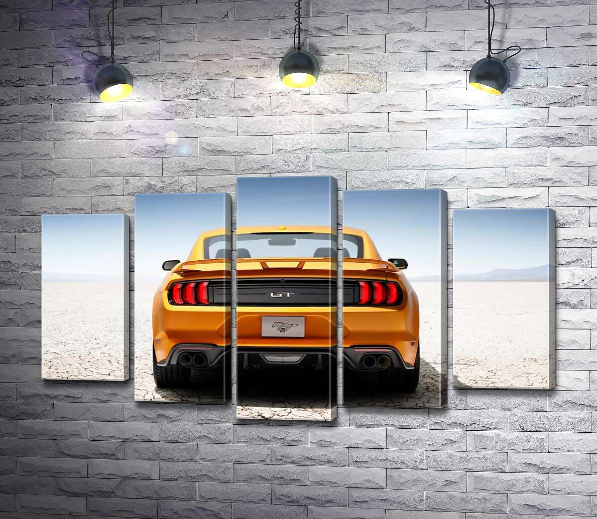 Модульная картина ArtPoster Желтый автомобиль Ford Mustang GT среди пустыни 130x74 см Модуль №26
Модульная картина ArtPoster Желтый автомобиль Ford Mustang GT среди пустыни 130x74 см Модуль №26