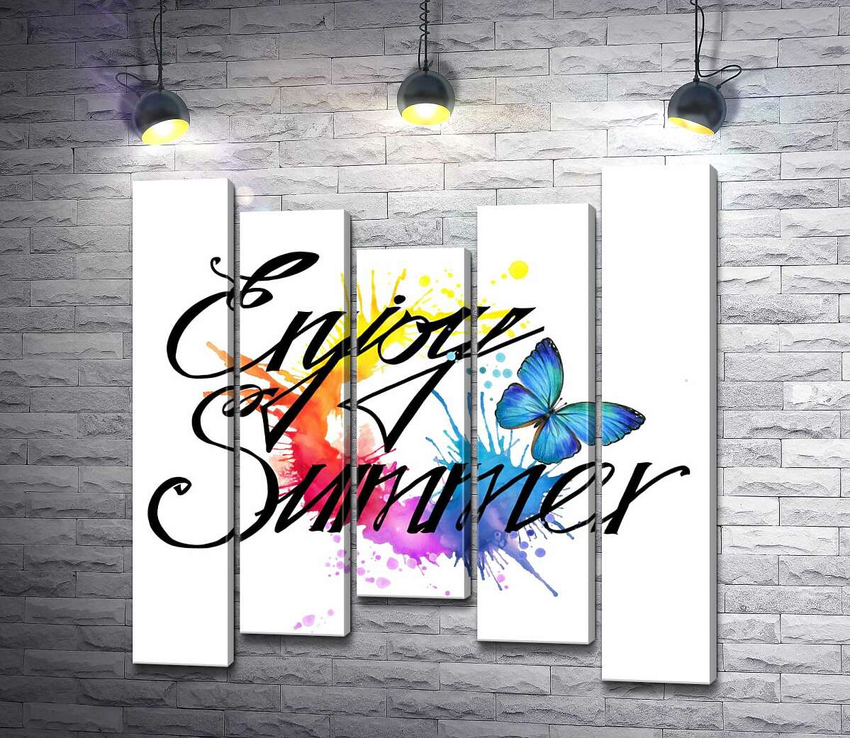 Модульная картина ArtPoster Голубая бабочка летает среди надписи "enjoy summer" 100x100 см Модуль №28
Модульная картина ArtPoster Голубая бабочка летает среди надписи "enjoy summer" 100x100 см Модуль №28