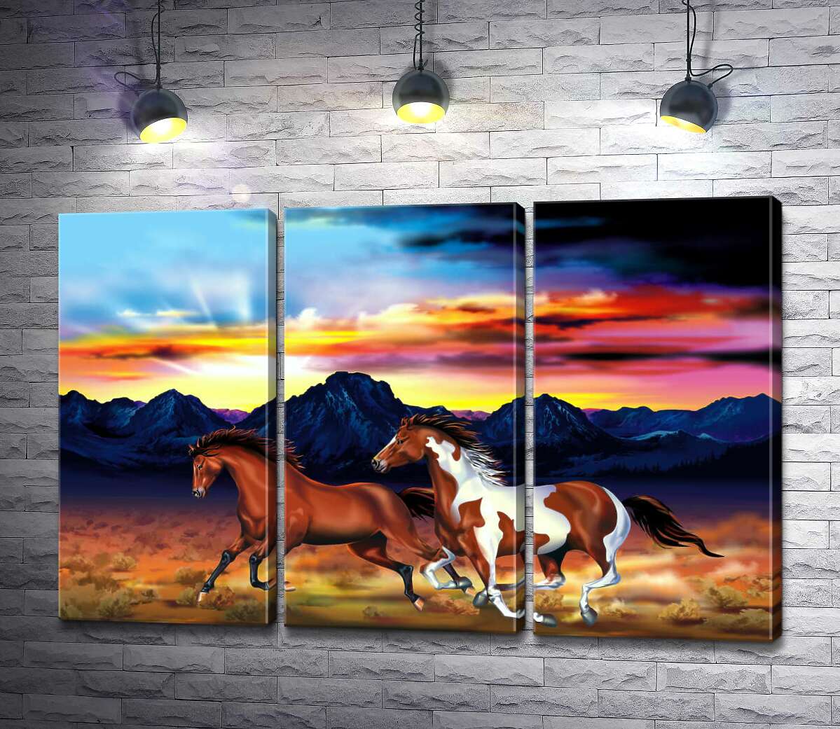 Модульная картина ArtPoster Дикие кони скачут по горной долине 60x40 см Модуль №11
Модульная картина ArtPoster Дикие кони скачут по горной долине 60x40 см Модуль №11