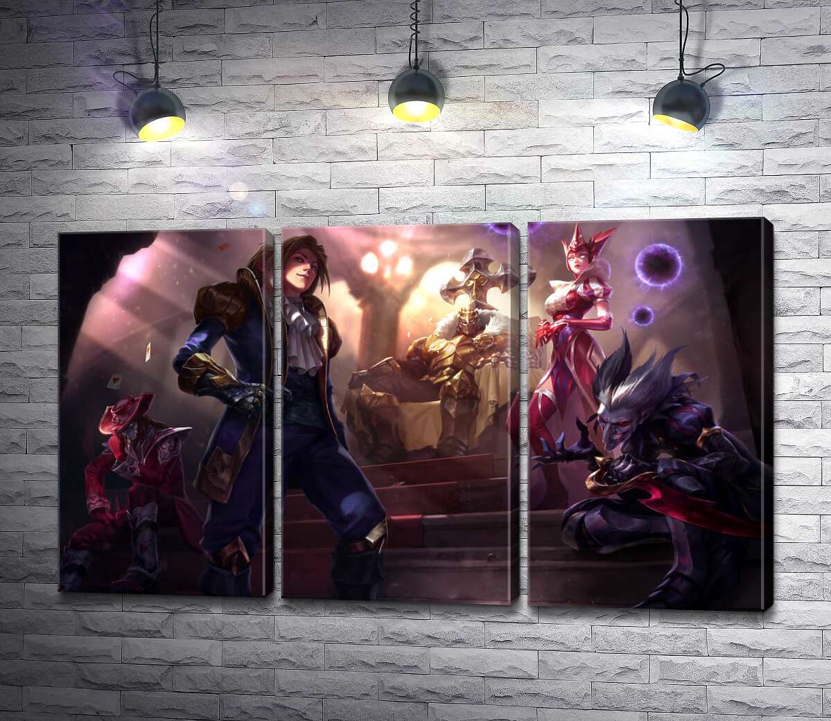Модульная картина ArtPoster Герои видеоигры League of legends: шут Шако , ведьма Синдра , исследователь Эзреаль , железный призрак Мордекайзер , мастер карт Твистед Фейт (Twisted Fate) 102x60 см Модуль №11
Модульная картина ArtPoster Герои видеоигры League of legends: шут Шако , ведьма Синдра , исследователь Эзреаль , железный призрак Мордекайзер , мастер карт Твистед Фейт (Twisted Fate) 102x60 см Модуль №11