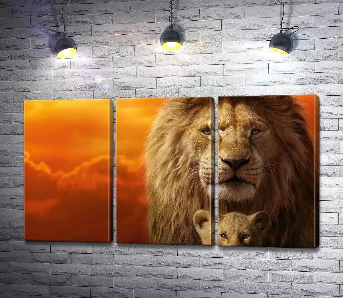 Модульная картина ArtPoster Король-лев, Муфаса, и его сын, Симба, на постере к фильму "Король-лев" (The Lion King) 132x73 см Модуль №11
Модульная картина ArtPoster Король-лев, Муфаса, и его сын, Симба, на постере к фильму "Король-лев" (The Lion King) 132x73 см Модуль №11