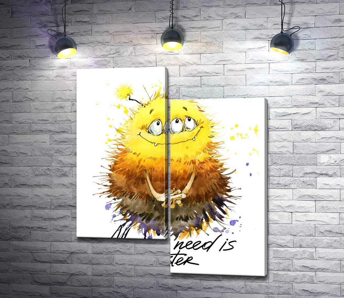 Модульная картина ArtPoster Застенчивый пушистый монстр с надписью "all you need is monster" 130x155 см Модуль №5
Модульная картина ArtPoster Застенчивый пушистый монстр с надписью "all you need is monster" 130x155 см Модуль №5