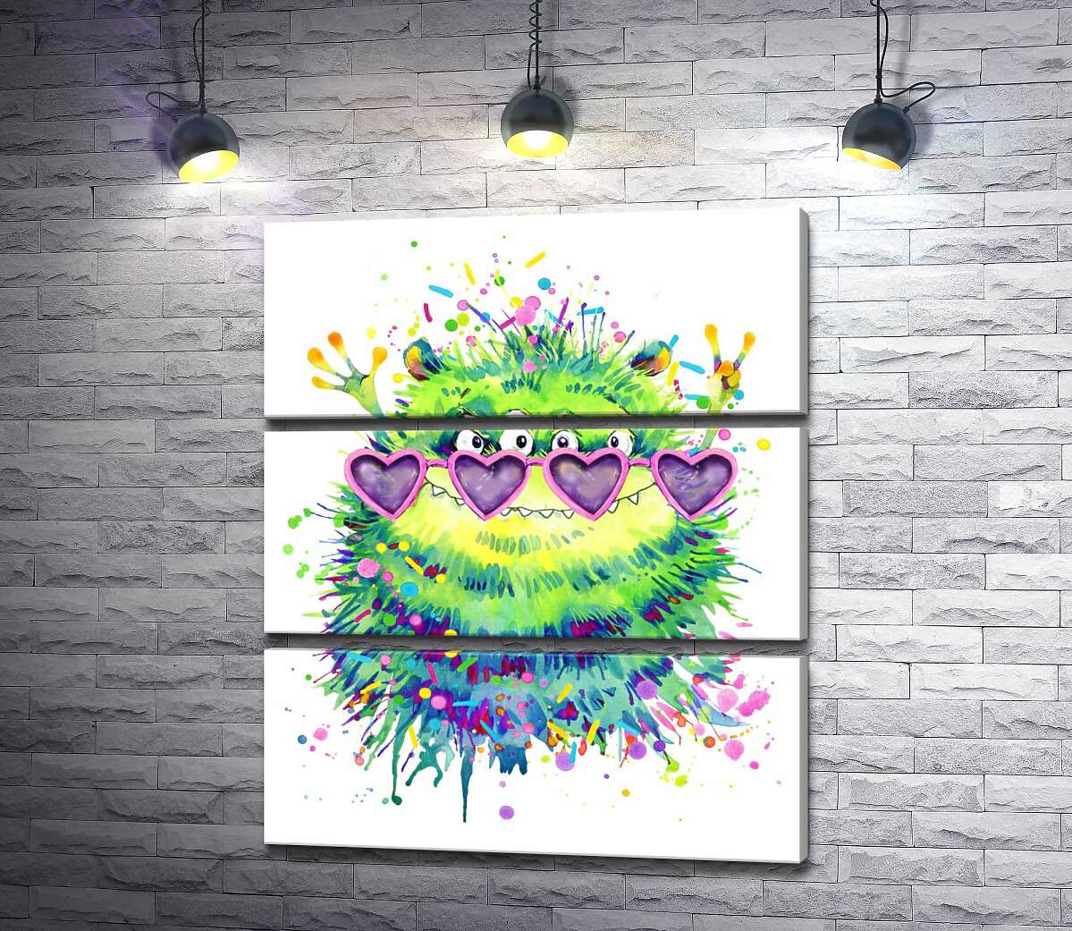 Модульная картина ArtPoster Зеленый монстр в очках-сердечках 51x60 см Модуль №13
Модульная картина ArtPoster Зеленый монстр в очках-сердечках 51x60 см Модуль №13