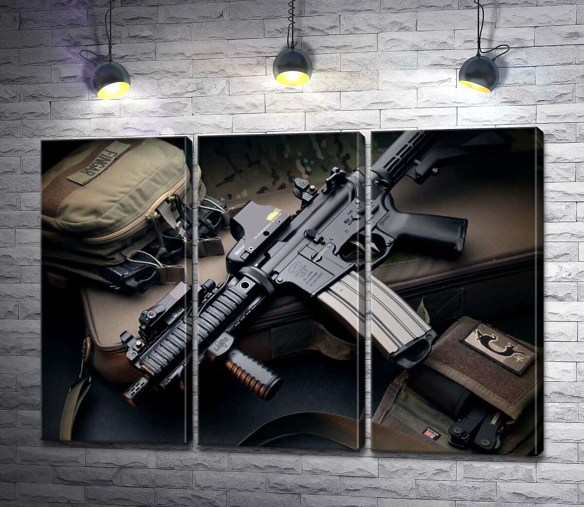 Модульная картина ArtPoster Жизнь военного: автомат и снаряжение 132x91 см Модуль №11
Модульная картина ArtPoster Жизнь военного: автомат и снаряжение 132x91 см Модуль №11