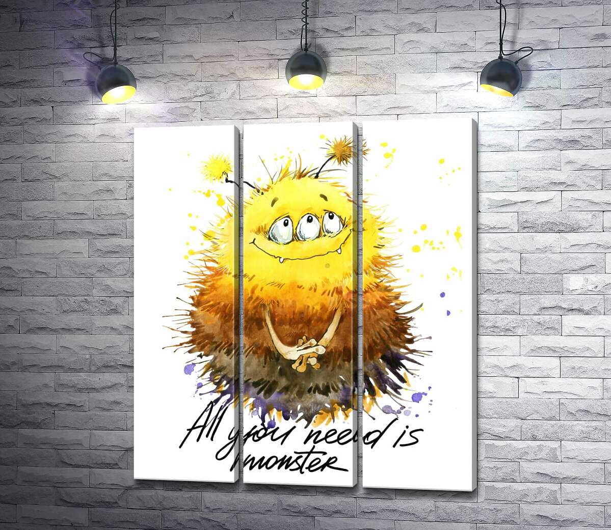 Модульная картина ArtPoster Застенчивый пушистый монстр с надписью "all you need is monster" 102x118 см Модуль №11
Модульная картина ArtPoster Застенчивый пушистый монстр с надписью "all you need is monster" 102x118 см Модуль №11