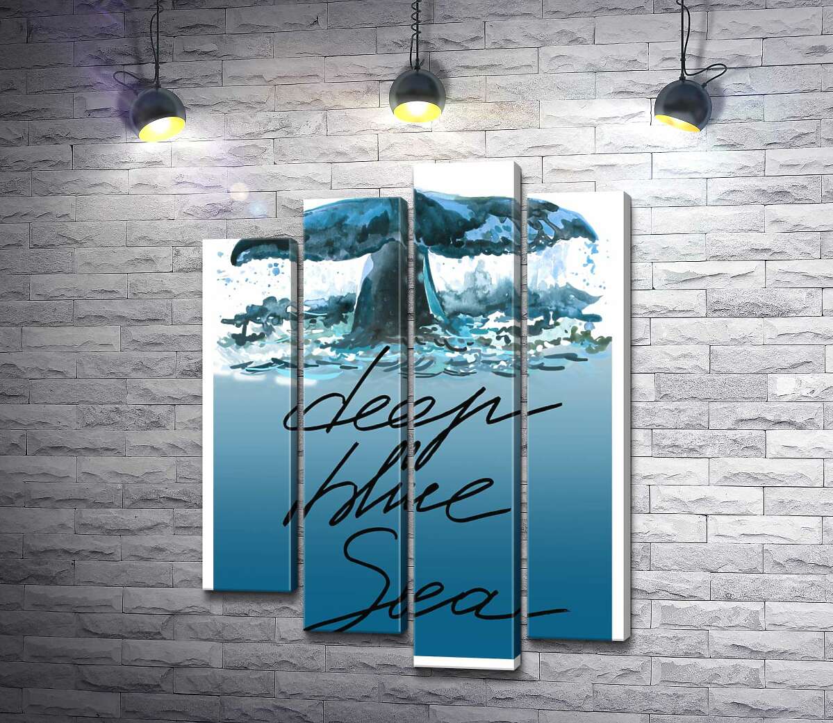 Модульная картина ArtPoster Кит ныряет в голубые воды океана с надписью "deep blue sea" 132x179 см Модуль №21
Модульная картина ArtPoster Кит ныряет в голубые воды океана с надписью "deep blue sea" 132x179 см Модуль №21