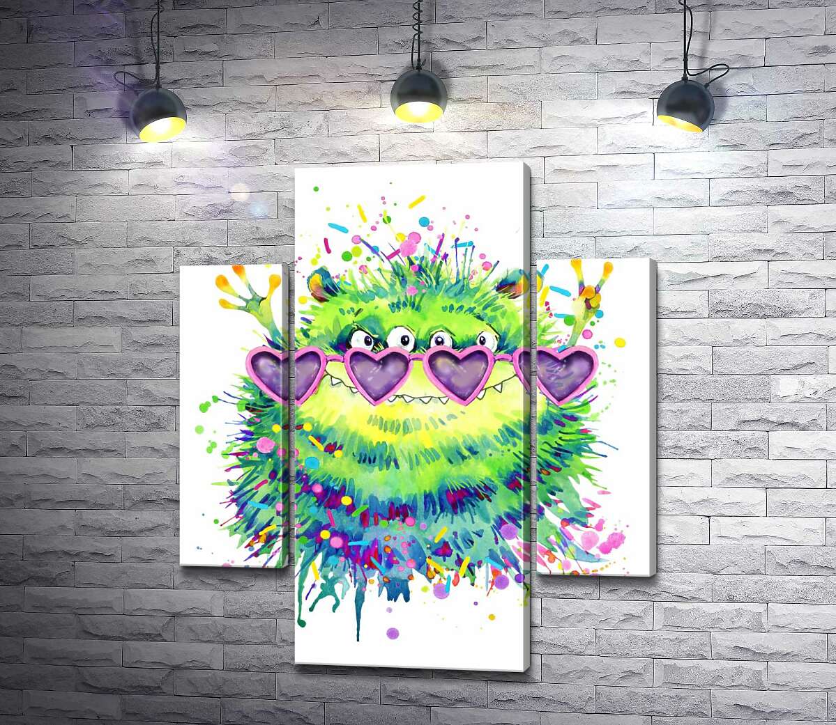 Модульная картина ArtPoster Зеленый монстр в очках-сердечках 80x95 см Модуль №7
Модульная картина ArtPoster Зеленый монстр в очках-сердечках 80x95 см Модуль №7