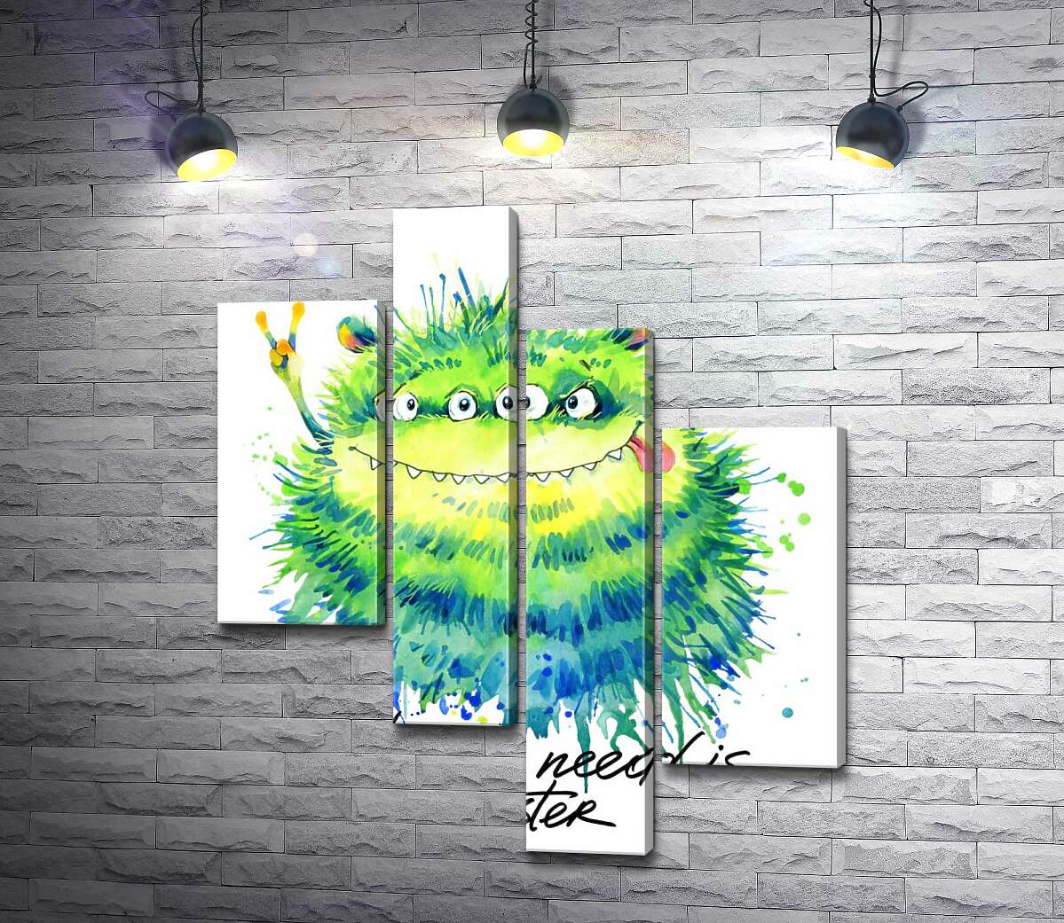 Модульная картина ArtPoster Зеленый четырехглазый монстр с надписью "all you need is monster" 130x155 см Модуль №20
Модульная картина ArtPoster Зеленый четырехглазый монстр с надписью "all you need is monster" 130x155 см Модуль №20