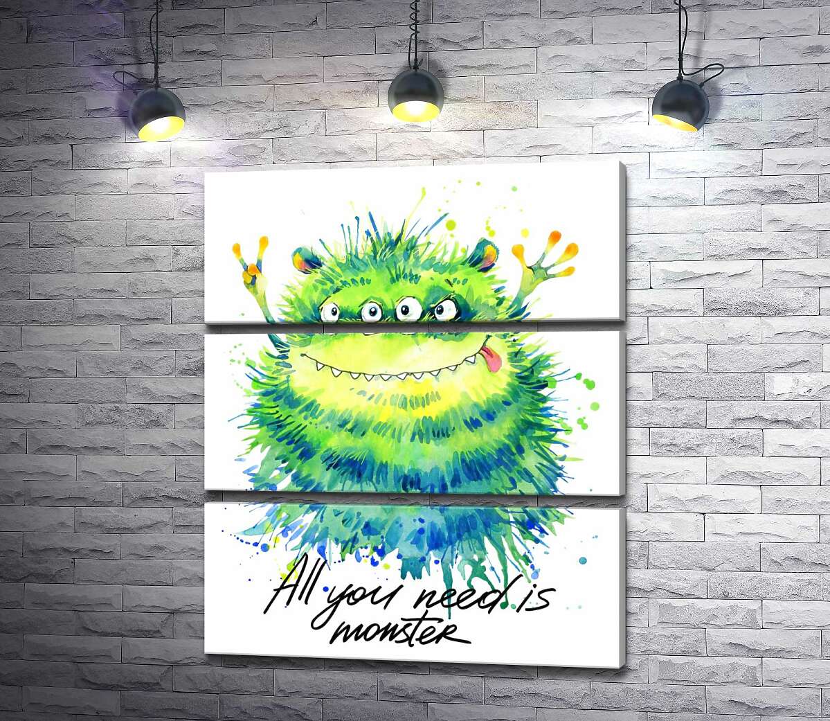 Модульная картина ArtPoster Зеленый четырехглазый монстр с надписью "all you need is monster" 130x156 см Модуль №13
Модульная картина ArtPoster Зеленый четырехглазый монстр с надписью "all you need is monster" 130x156 см Модуль №13