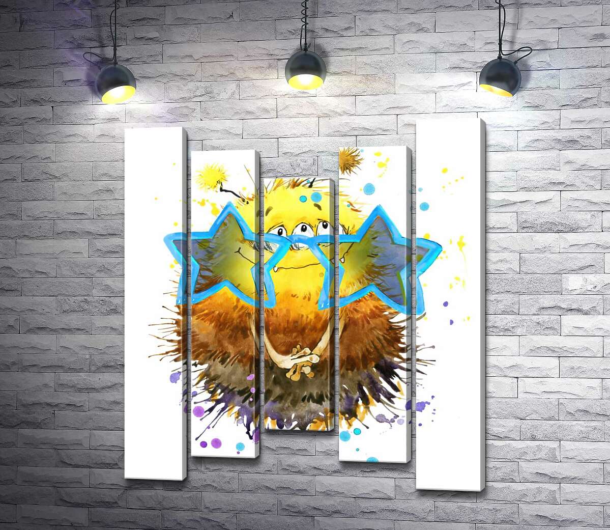 Модульная картина ArtPoster Застенчивый желтый монстр выглядывет через звездные очки 100x120 см Модуль №28
Модульная картина ArtPoster Застенчивый желтый монстр выглядывет через звездные очки 100x120 см Модуль №28