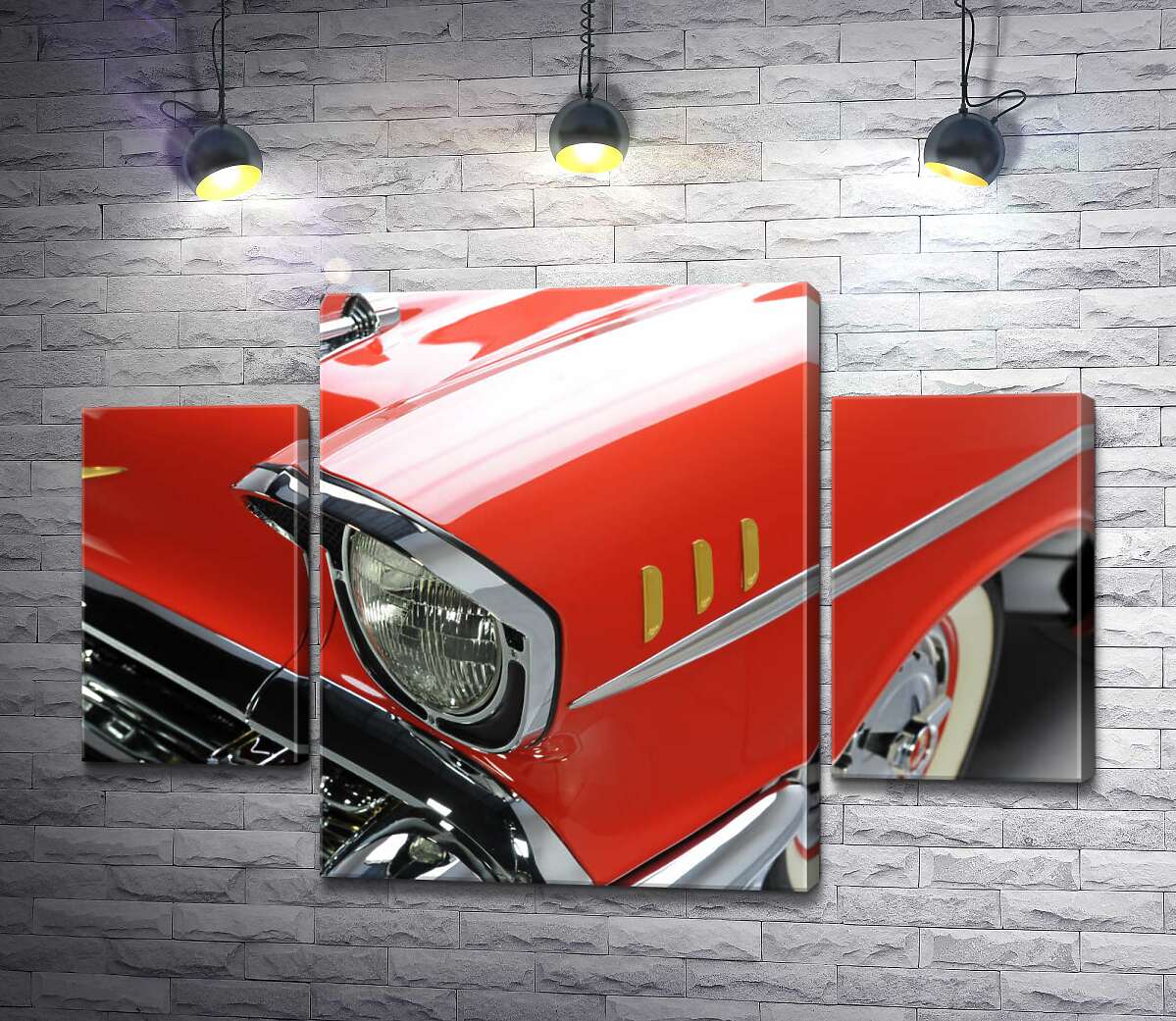 Модульная картина ArtPoster Изысканная фара морковно-красного автомобиля Chevrolet Bel Air 100x69 см Модуль №7
Модульная картина ArtPoster Изысканная фара морковно-красного автомобиля Chevrolet Bel Air 100x69 см Модуль №7