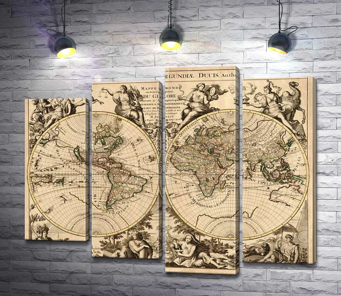Модульная картина ArtPoster Карта полушарий Земли 1694 года, авторства французского картографа Юбера Жайо (Hubert Jaillot) 132x105 см Модуль №21
Модульная картина ArtPoster Карта полушарий Земли 1694 года, авторства французского картографа Юбера Жайо (Hubert Jaillot) 132x105 см Модуль №21