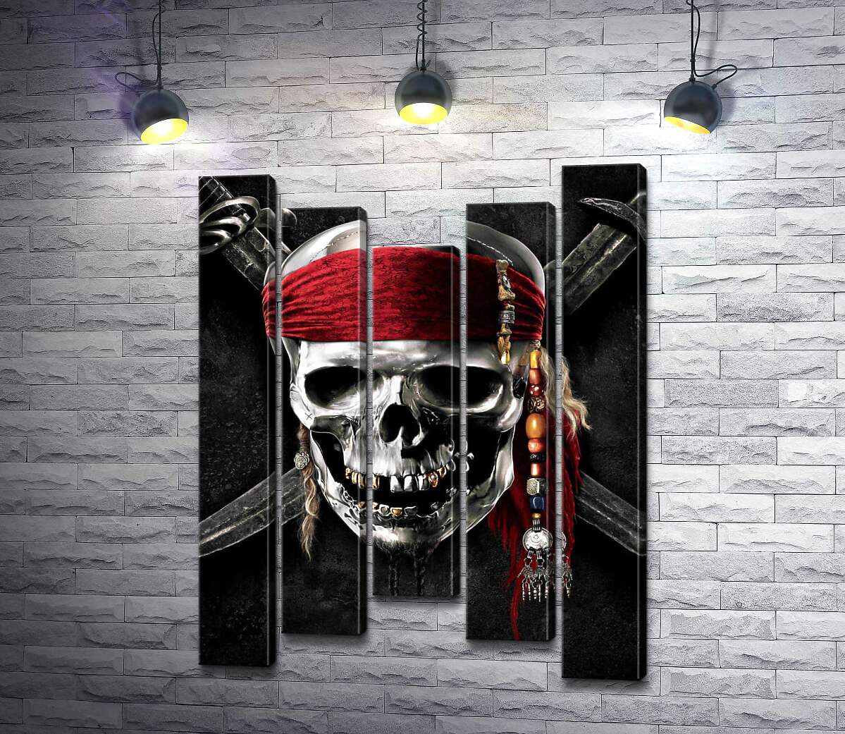 Модульная картина ArtPoster Знаменитый череп Джека Воробья (Jack Sparrow) на фильме "Пираты Карибского моря" (Pirates of the Caribbean) 100x136 см Модуль №28
Модульная картина ArtPoster Знаменитый череп Джека Воробья (Jack Sparrow) на фильме "Пираты Карибского моря" (Pirates of the Caribbean) 100x136 см Модуль №28