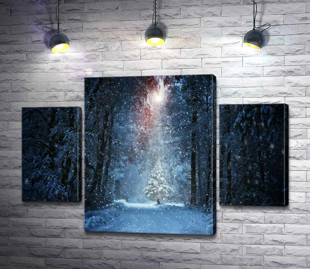 Модульная картина ArtPoster Луч света падает на маленькую заснеженную елку в вечернем лесу 131x89 см Модуль №7
Модульная картина ArtPoster Луч света падает на маленькую заснеженную елку в вечернем лесу 131x89 см Модуль №7