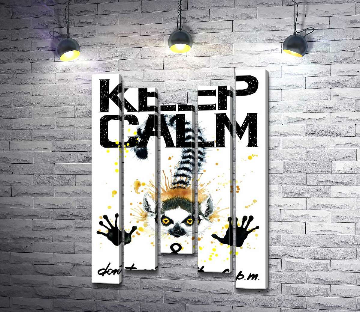 Модульная картина ArtPoster Лемур тянет лапы вперед под надписью "keep calm and don't eat after 6 p.m." 100x148 см Модуль №28
Модульная картина ArtPoster Лемур тянет лапы вперед под надписью "keep calm and don't eat after 6 p.m." 100x148 см Модуль №28
