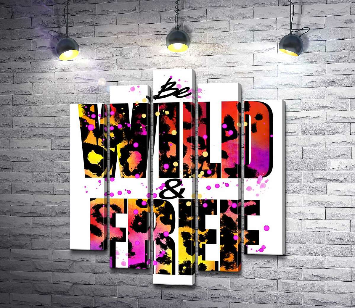 Модульная картина ArtPoster Леопардовый принт надписи "wild and free" 130x156 см Модуль №26
Модульная картина ArtPoster Леопардовый принт надписи "wild and free" 130x156 см Модуль №26
