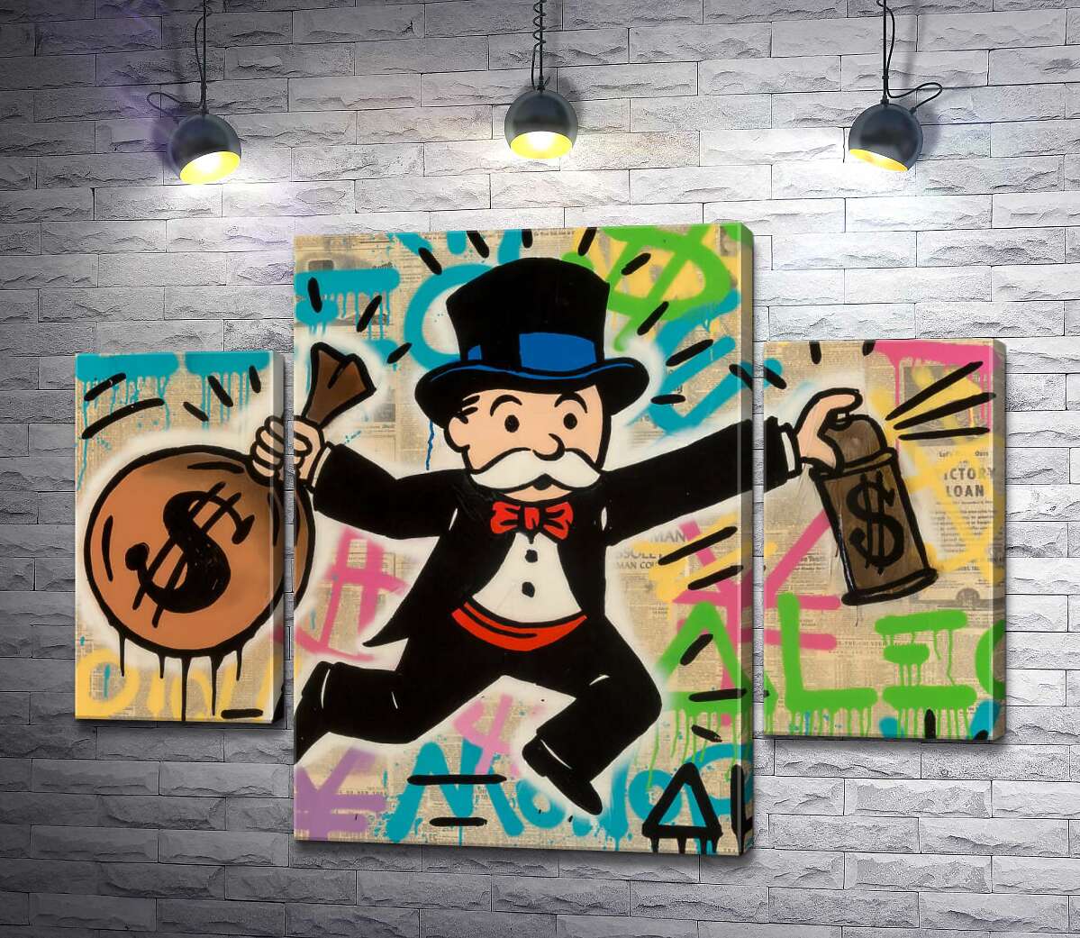 Модульная картина ArtPoster Мистер Монополи с деньгами (Mr. Monopoly with money) - Алек Монополи (Alec Monopoly) 131x99 см Модуль №7
Модульная картина ArtPoster Мистер Монополи с деньгами (Mr. Monopoly with money) - Алек Монополи (Alec Monopoly) 131x99 см Модуль №7