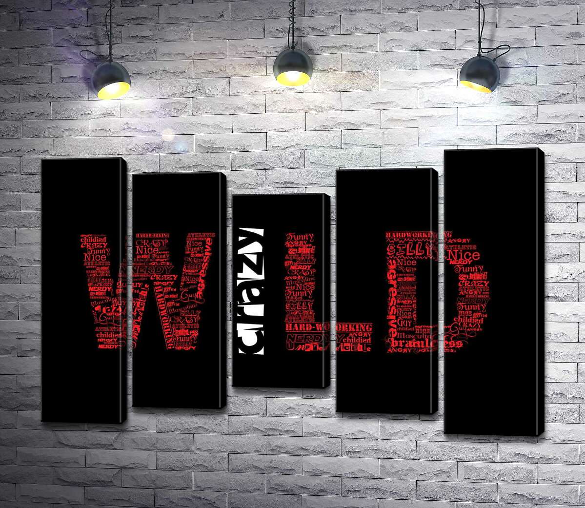 Модульная картина ArtPoster Красная надпись "Дикий" (Wild) на черном фоне 100x67 см Модуль №28
Модульная картина ArtPoster Красная надпись "Дикий" (Wild) на черном фоне 100x67 см Модуль №28