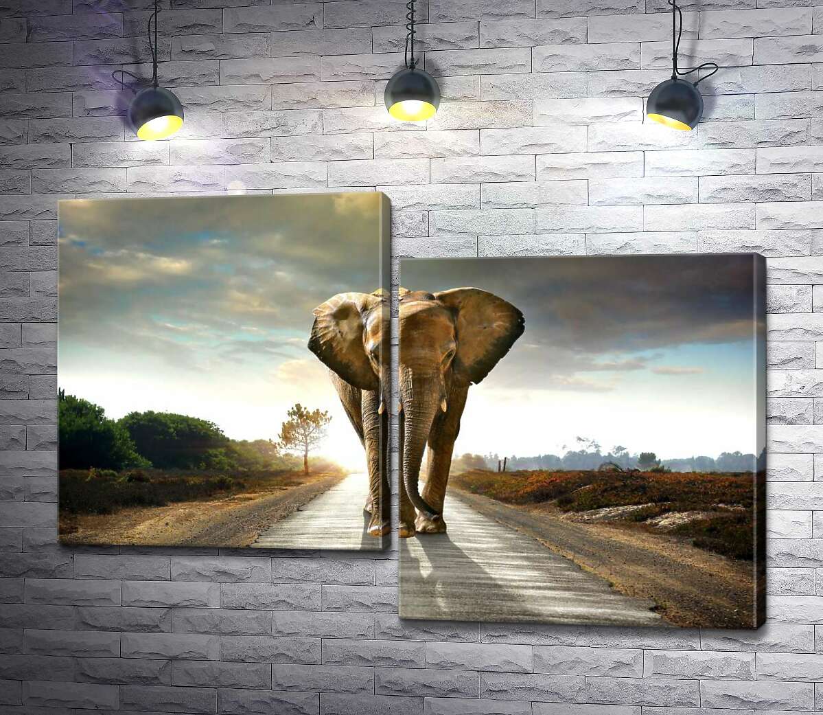 Модульная картина ArtPoster Массивная фигура следующего по дороге слона 130x88 см Модуль №5
Модульная картина ArtPoster Массивная фигура следующего по дороге слона 130x88 см Модуль №5