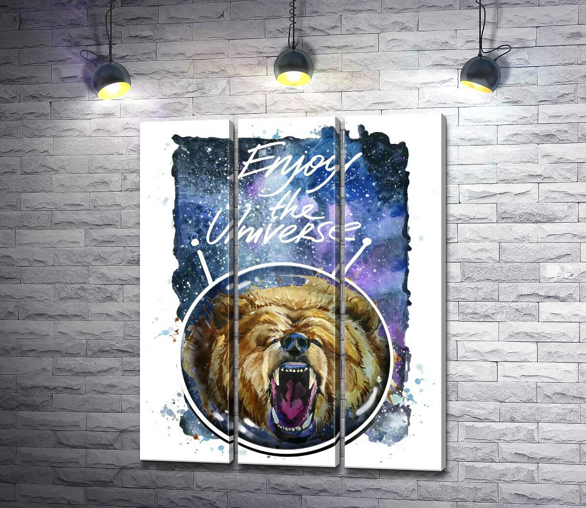 Модульная картина ArtPoster Медведь в шлеме космонавта с надписью "Enjoy the Universe" 132x166 см Модуль №11
Модульная картина ArtPoster Медведь в шлеме космонавта с надписью "Enjoy the Universe" 132x166 см Модуль №11