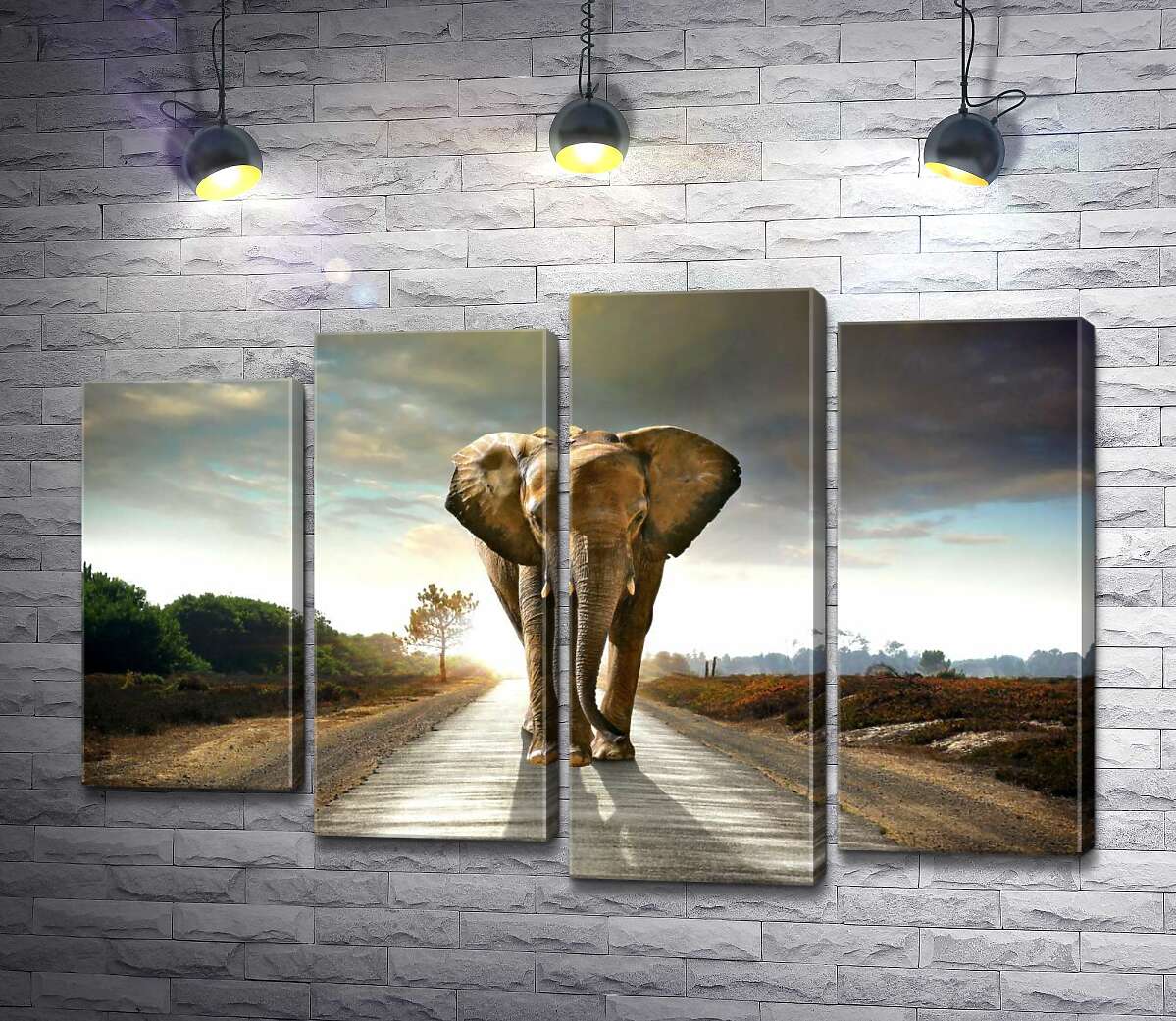 Модульная картина ArtPoster Массивная фигура следующего по дороге слона 132x89 см Модуль №21
Модульная картина ArtPoster Массивная фигура следующего по дороге слона 132x89 см Модуль №21