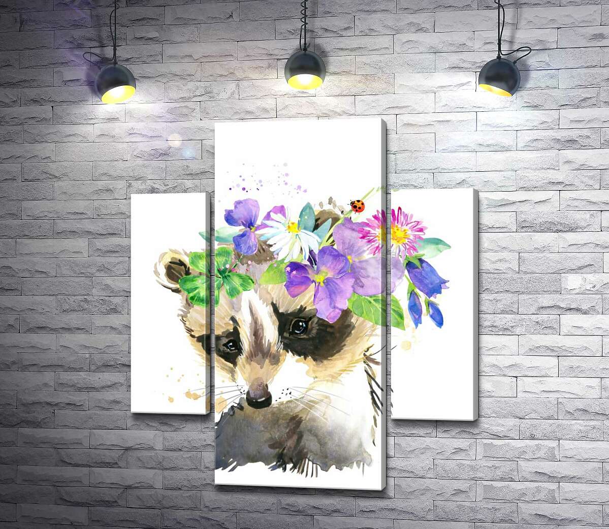 Модульная картина ArtPoster Макушка енота украшена венком цветов 131x155 см Модуль №7
Модульная картина ArtPoster Макушка енота украшена венком цветов 131x155 см Модуль №7
