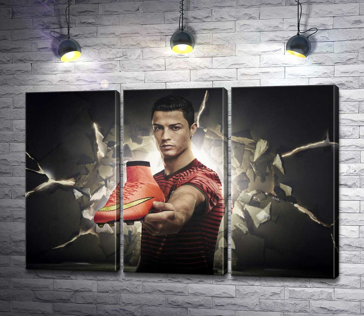 Модульная картина ArtPoster Криштиану Роналду (Cristiano Ronaldo) рекламирует футбольные бутсы от фирмы Nike 132x87 см Модуль №11
Модульная картина ArtPoster Криштиану Роналду (Cristiano Ronaldo) рекламирует футбольные бутсы от фирмы Nike 132x87 см Модуль №11