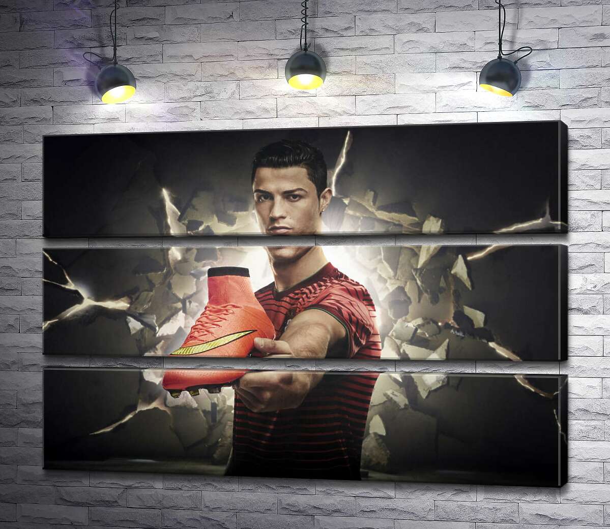 Модульная картина ArtPoster Криштиану Роналду (Cristiano Ronaldo) рекламирует футбольные бутсы от фирмы Nike 90x60 см Модуль №13
Модульная картина ArtPoster Криштиану Роналду (Cristiano Ronaldo) рекламирует футбольные бутсы от фирмы Nike 90x60 см Модуль №13