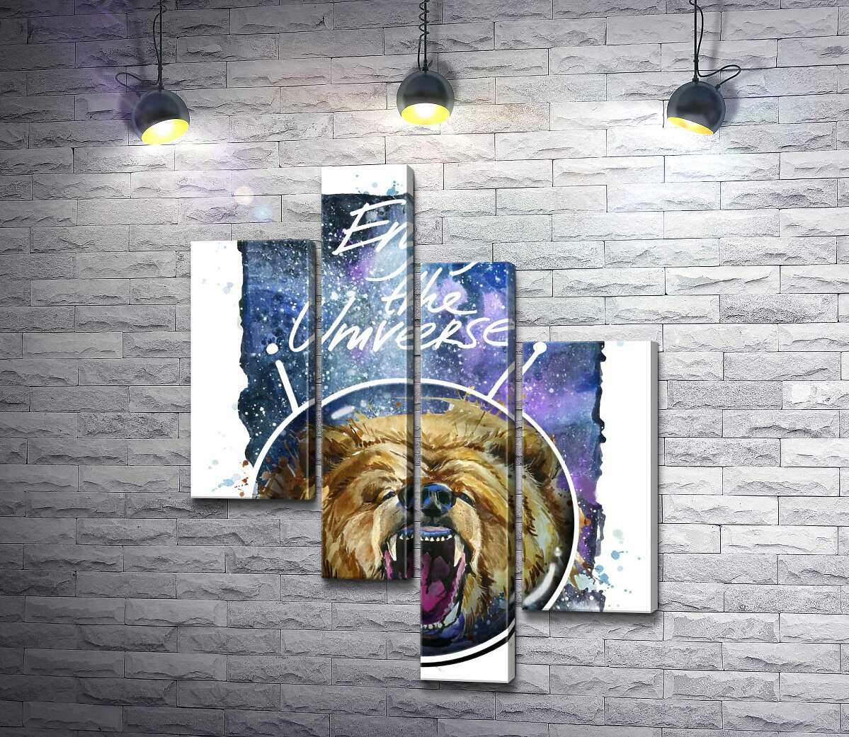 Модульная картина ArtPoster Медведь в шлеме космонавта с надписью "Enjoy the Universe" 130x167 см Модуль №20
Модульная картина ArtPoster Медведь в шлеме космонавта с надписью "Enjoy the Universe" 130x167 см Модуль №20