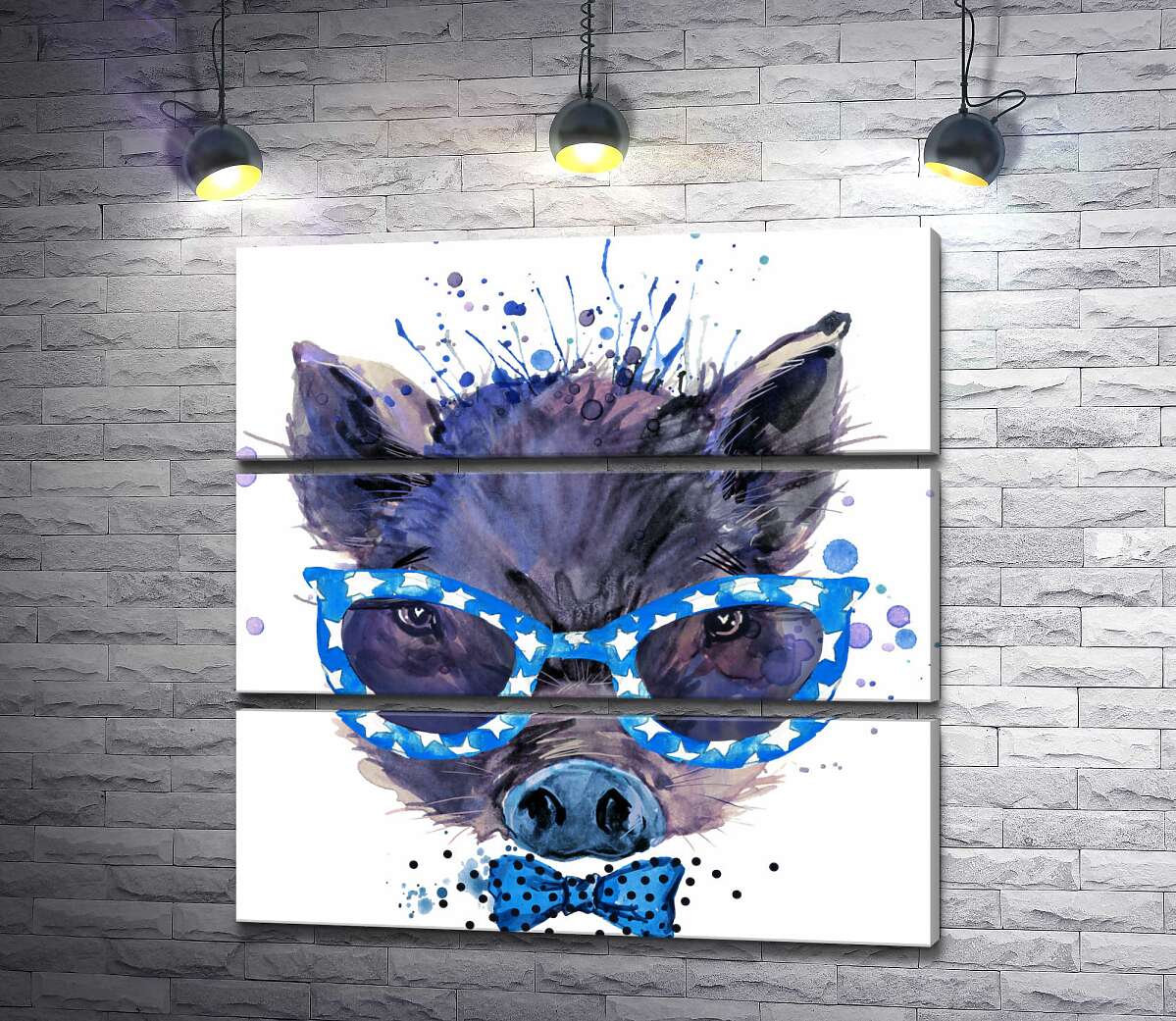 Модульная картина ArtPoster Модный кабанчик в звездных очках и синем галстуке-бабочке 130x132 см Модуль №13
Модульная картина ArtPoster Модный кабанчик в звездных очках и синем галстуке-бабочке 130x132 см Модуль №13