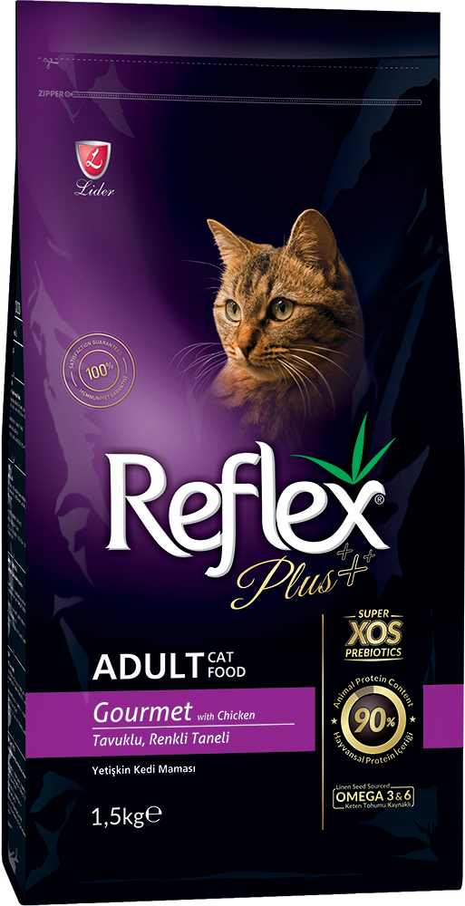 Сухой корм Reflex Plus Gourmet полноценный и сбалансированный для котов с курицей 1.5 кг
Сухой корм Reflex Plus Gourmet полноценный и сбалансированный для котов с курицей 1.5 кг