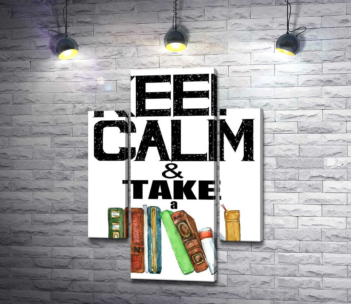 Модульная картина ArtPoster Надпись с книгами "keep calm and take a book" 131x179 см Модуль №7
Модульная картина ArtPoster Надпись с книгами "keep calm and take a book" 131x179 см Модуль №7