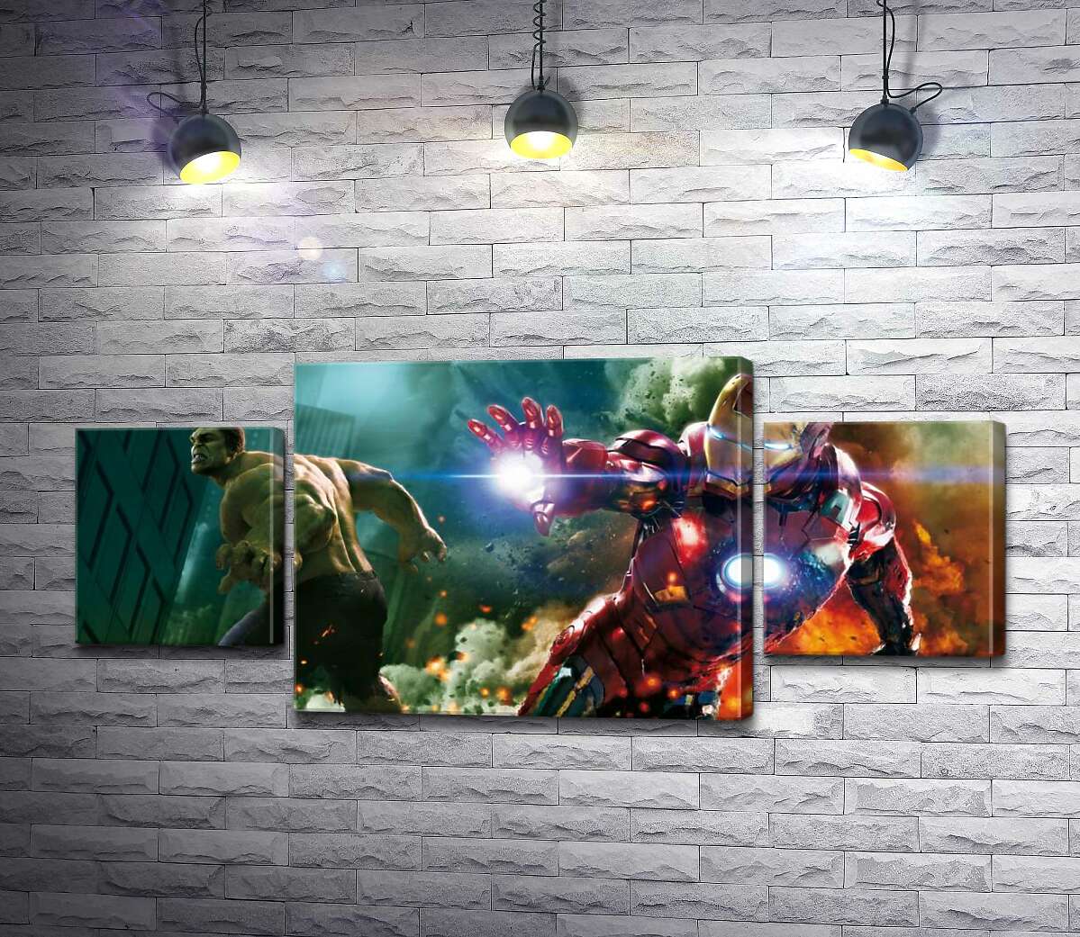 Модульная картина ArtPoster Непобедимые Халк (Hulk) и Железный человек (Iron Man) в фильме "Мстители" (The Avengers) 80x35 см Модуль №7
Модульная картина ArtPoster Непобедимые Халк (Hulk) и Железный человек (Iron Man) в фильме "Мстители" (The Avengers) 80x35 см Модуль №7