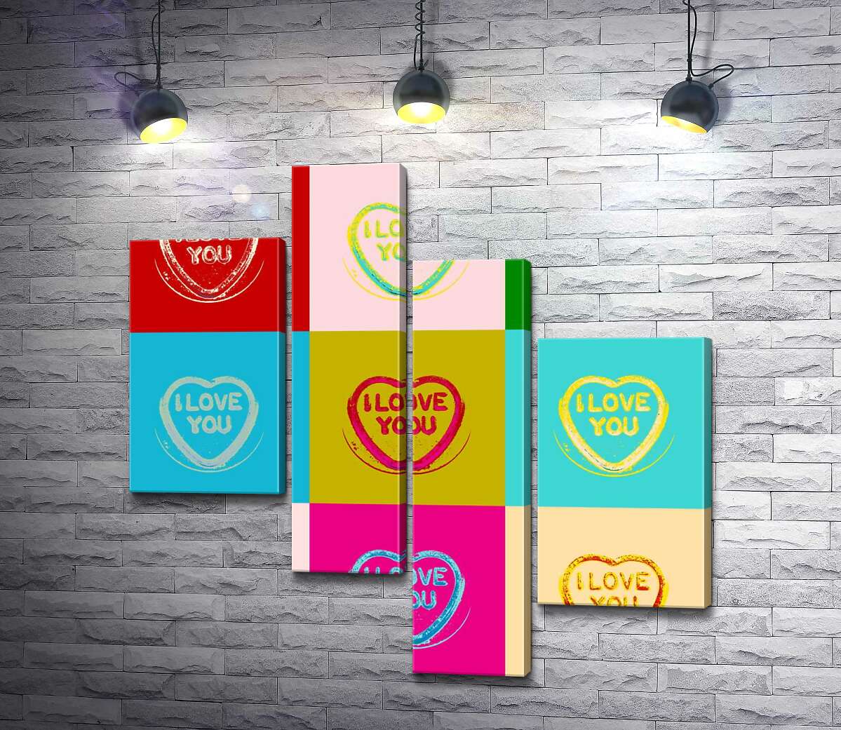 Модульная картина ArtPoster Надпись "I love you" в ярком стиле поп-арт 130x131 см Модуль №20
Модульная картина ArtPoster Надпись "I love you" в ярком стиле поп-арт 130x131 см Модуль №20