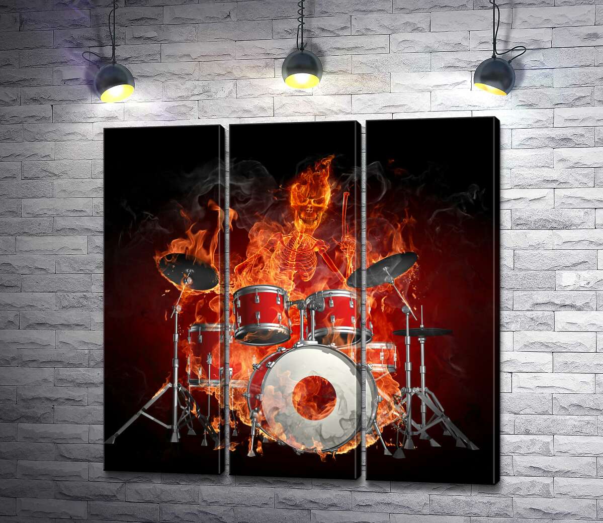 Модульная картина ArtPoster Огненный скелет со страстью играет на барабанах 60x60 см Модуль №11
Модульная картина ArtPoster Огненный скелет со страстью играет на барабанах 60x60 см Модуль №11
