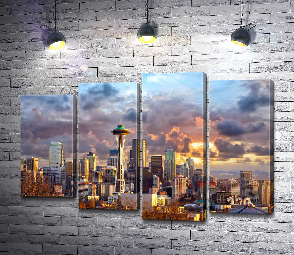 Модульная картина ArtPoster Обзорная башня Space Needle потерялась среди небоскребов Сиэтла 132x89 см Модуль №21
Модульная картина ArtPoster Обзорная башня Space Needle потерялась среди небоскребов Сиэтла 132x89 см Модуль №21