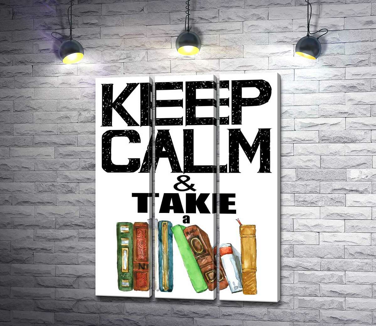 Модульная картина ArtPoster Надпись с книгами "keep calm and take a book" 60x82 см Модуль №11
Модульная картина ArtPoster Надпись с книгами "keep calm and take a book" 60x82 см Модуль №11
