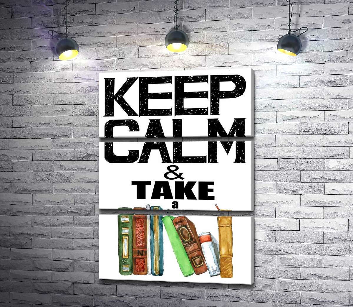 Модульная картина ArtPoster Надпись с книгами "keep calm and take a book" 130x177 см Модуль №13
Модульная картина ArtPoster Надпись с книгами "keep calm and take a book" 130x177 см Модуль №13