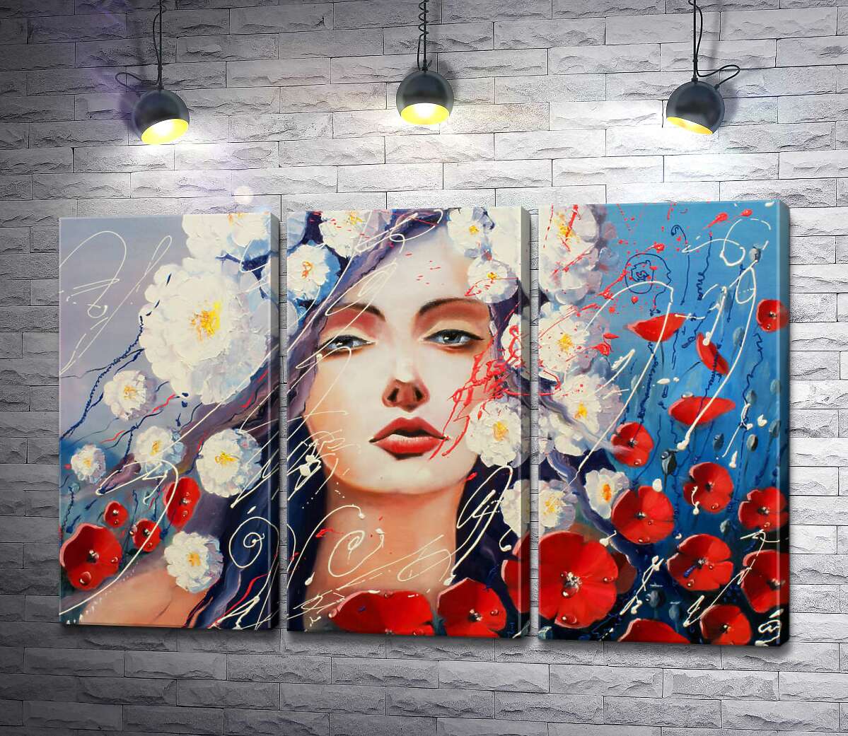 Модульная картина ArtPoster Портрет девушки, украшенной белыми георгинами и красными маками 102x66 см Модуль №11
Модульная картина ArtPoster Портрет девушки, украшенной белыми георгинами и красными маками 102x66 см Модуль №11