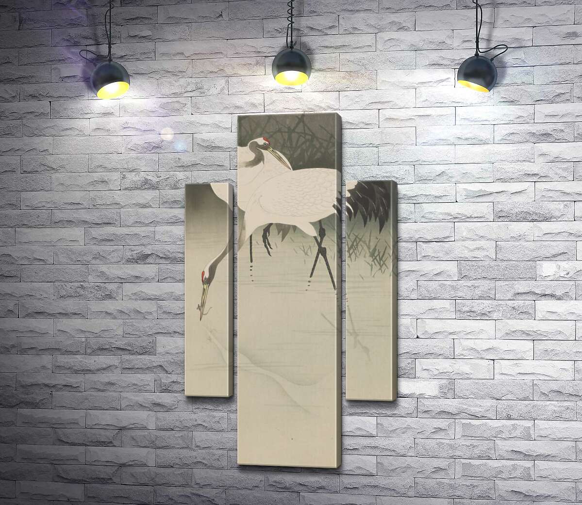 Модульная картина ArtPoster Пара журавлей в камышах (Pair of cranes in reeds) – Охара Косон (Ohara Koson) 80x154 см Модуль №7
Модульная картина ArtPoster Пара журавлей в камышах (Pair of cranes in reeds) – Охара Косон (Ohara Koson) 80x154 см Модуль №7