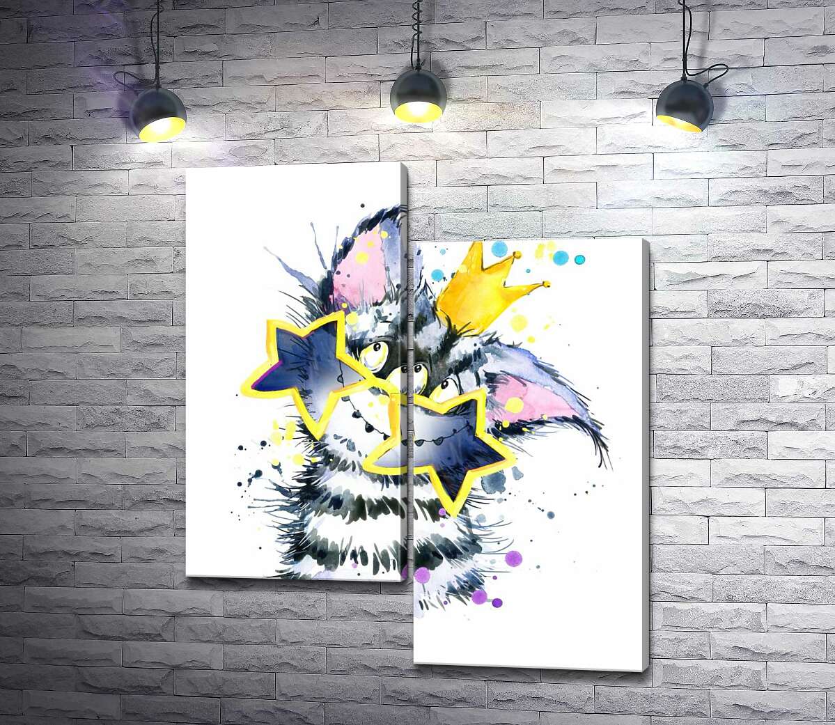 Модульная картина ArtPoster Полосатый монстр в короне и звездных очках 130x155 см Модуль №5
Модульная картина ArtPoster Полосатый монстр в короне и звездных очках 130x155 см Модуль №5