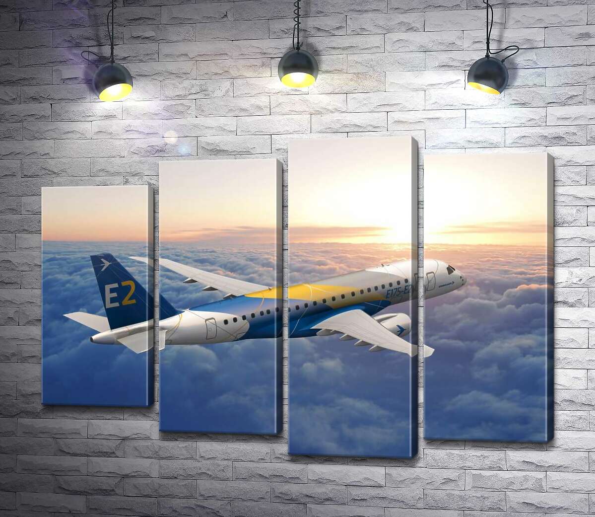 Модульная картина ArtPoster Полет бразильского самолета Embraer E-Jet E2 над бескрайним облачным пространством 100x73 см Модуль №21
Модульная картина ArtPoster Полет бразильского самолета Embraer E-Jet E2 над бескрайним облачным пространством 100x73 см Модуль №21
